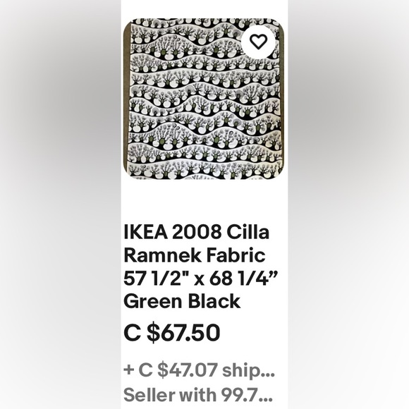 IKEA of Sweden Cella Ramnek 2008 heavy fabric modern design! Size 78”x 58”.5 - Picture 5 of 7